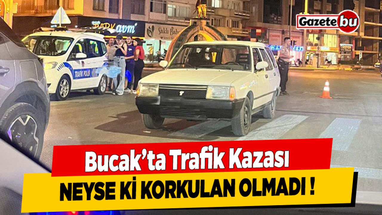 Bucak'ta Trafik Kazası Maddi Hasar Meydana Geldi