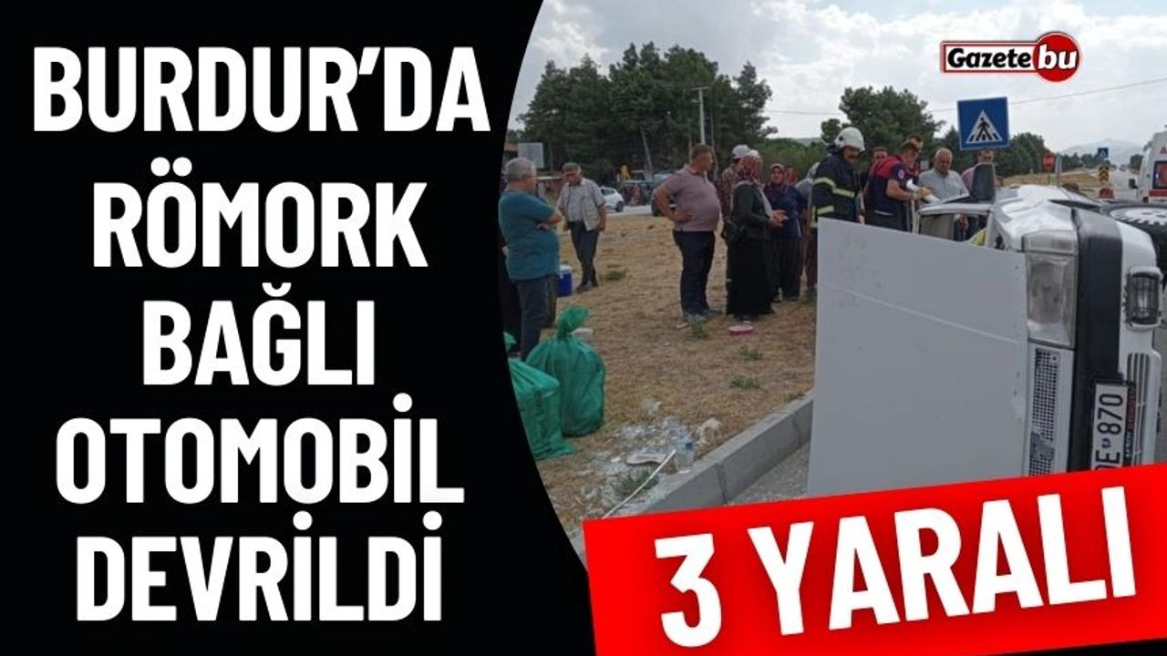 Burdur'da Feci Kaza Otomobil Devrildi 3 Yaralı