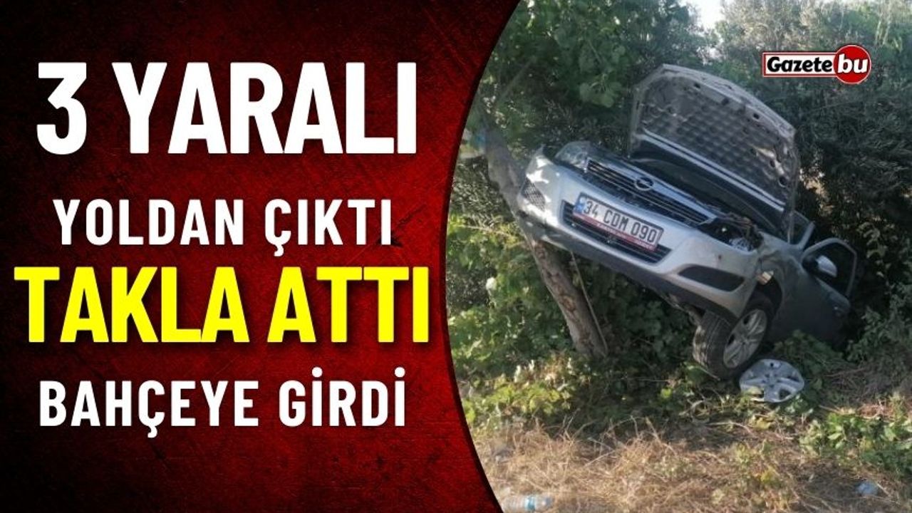 Antalya'da feci kaza! Yoldan çıkan otomobil bahçeye girdi, 3 yaralı