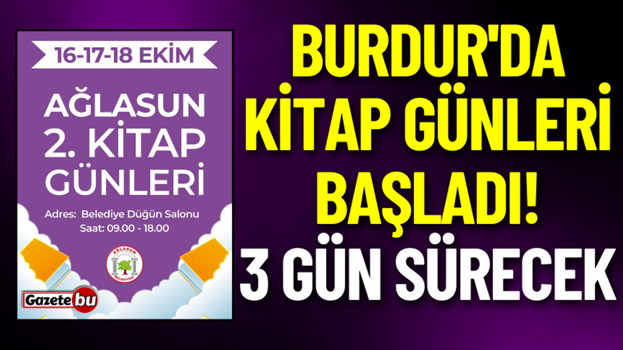Burdur'da Kitap Günleri Başladı! 3 Gün Sürecek