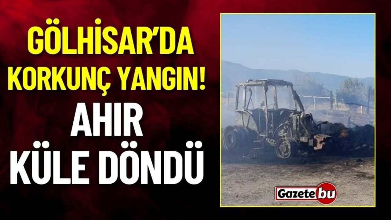 Burdur'da Ahır Yangını: 20 Saman Balyası ve 1 Traktör Yandı