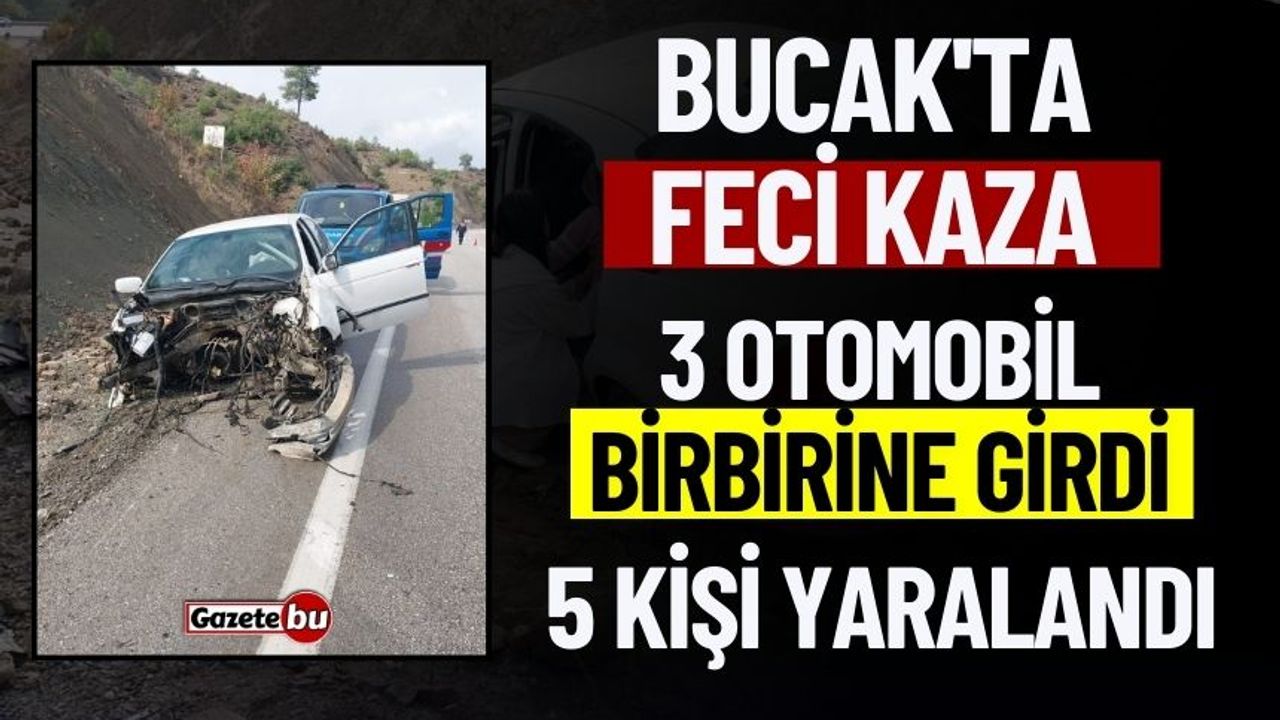 Bucak'ta Feci Kaza: Zincirleme Kazaya 3 Araç Karıştı!