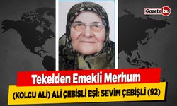 Bucak Vefat Sevim Çebişli (92)