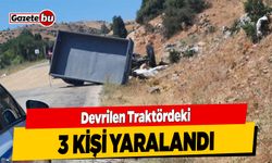 Devrilen Traktörde 3 Kişi Yaralandı