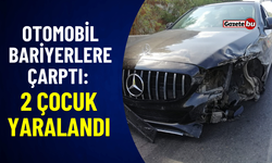 Otomobil Bariyerlere Çarptı: 2 Çocuk Yaralandı