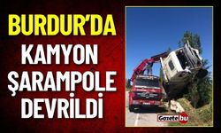 Burdur'da Kamyon Şarampole Devrildi: 1 Yaralı