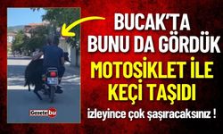 Bucak'ta Bunu Da Gördük ! Motosiklet İle Keçi Taşıdı