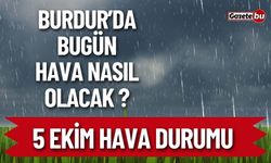 5 Ekim Burdur ve Burdur İlçeleri Hava Durumu