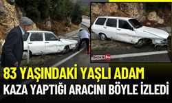 83 Yaşındaki Adam Kaza Yaptı Aracını Böyle İzledi