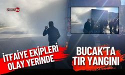 Bucak'ta Tırın Dorsesi Alev Aldı, İmdadına Vatandaşlar Koştu