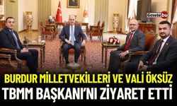 Burdur Valisi Türker Öksüz, TBMM Başkanı Kurtulmuş'u Ziyaret Etti