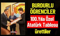 Burdurlu Öğrenciler 100. Yıla Özel Atatürk Tablosu Ürettiler