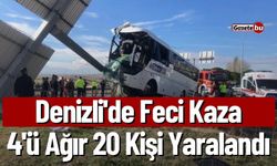 Denizli'de Feci Kaza 4'ü Ağır 20 Kişi Yaralandı