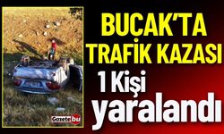 Bucak'ta Otomobil Devrildi 1 Kişi Yaralandı