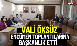 Vali Öksüz, Encümen Toplantılarına Başkanlık Etti