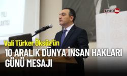 Vali Türker Öksüz'ün 10 Aralık Dünya İnsan Hakları Günü Mesajı