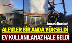 Yangın Faciası: Burdur'da Ev Tamamen Yanarak Zarar Gördü