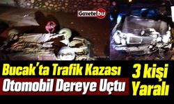 Bucak'ta Trafik Kazası Araçlar Dereye Uçtu 3 Kişi Yaralandı