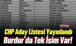 CHP Aday Listesi Yayınlandı: Burdur'da Tek İsim Var!