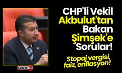 CHP'li Vekil Akbulut'tan Bakan Şimşek'e Sorular!