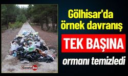 Gölhisar'da Bir Vatandaş Tek Başına Ormanı Temizledi