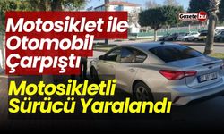 Motosiklet ile Otomobil Çarpıştı: Motosikletli Sürücü Yaralandı