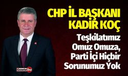 Chp İl Başkanı Koç ‘’Teşkilatımız Omuz Omuza, Parti İçi Hiçbir Sorunumuz Yok’’