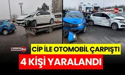 Komşuda korkutan kaza: Cip ile otomobil çarpıştı 4 yaralı var