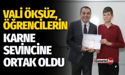 Vali Öksüz, Öğrencilerin Karne Sevincine Ortak Oldu