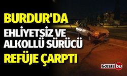Burdur'da Ehliyetsiz ve Alkollü Sürücü Refüje Çarptı