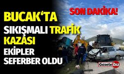 Bucak'ta Sıkışmalı Trafik Kazası Ekipler Seferber Oldu