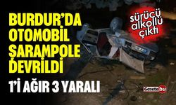 Burdur’da otomobil şarampole devrildi: 1’i ağır 3 yaralı