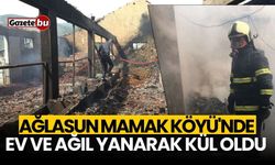 Ağlasun Mamak Köyü'nde ev ve ağıl yanarak kül oldu!
