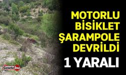 Motorlu bisiklet şarampole devrildi: 1 yaralı