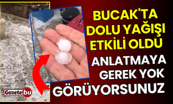 Bucak'ta Dolu Yağışı Sonrası Toprak Beyaza Büründü