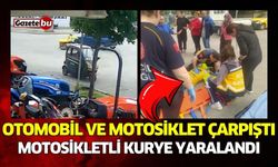 Otomobil ve motosiklet çarpıştı: Motosikletli kurye yaralandı