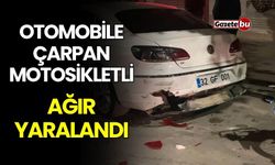 Burdur'da Otomobile Çarpan Motosikletli Genç Ağır Yaralandı
