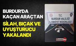 Burdur'da kaçan araçtan, silah, bıçak ve uyuşturucu çıktı