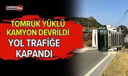 Burdur'da Tomruk Yüklü Kamyon Devrildi, Yol Trafiğe Kapandı
