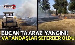 Bucak'ta arazi yangını! Vatandaşlar seferber oldu