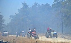 Orman yangınına çiftçi filosuyla müdahale