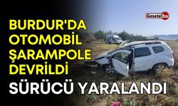 Burdur'da otomobil şarampole devrildi! Sürücü yaralandı
