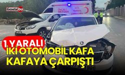 İki otomobil kafa kafaya çarpıştı: 1 yaralı