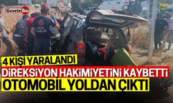 Direksiyon hakimiyetini kaybederek yoldan çıktı: 4 yaralı