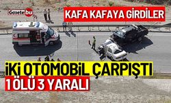 iki otomobil kafa kafaya çarpıştı; 1 ölü,3 yaralı