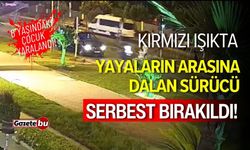 Kırmızı Işıkta Yayaların Arasına Dalan Sürücü Serbest Kaldı