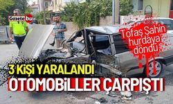 Otomobiller çarpıştı: 3 kişi yaralandı