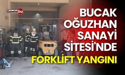 Bucak Oğuzhan Sanayi Sitesi'nde Forklift Yangını