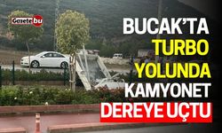 Bucak Turbo Yolunda Kamyonet Dereye Uçtu