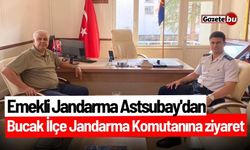 Emekli Jandarma Astsubay'dan Bucak İlçe Jandarma Komutanına Tebrik Ziyareti